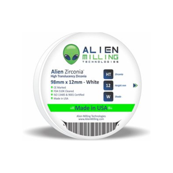 Alien 98mm HT Single Shaded Zirconia Discs (Alien Milling) 