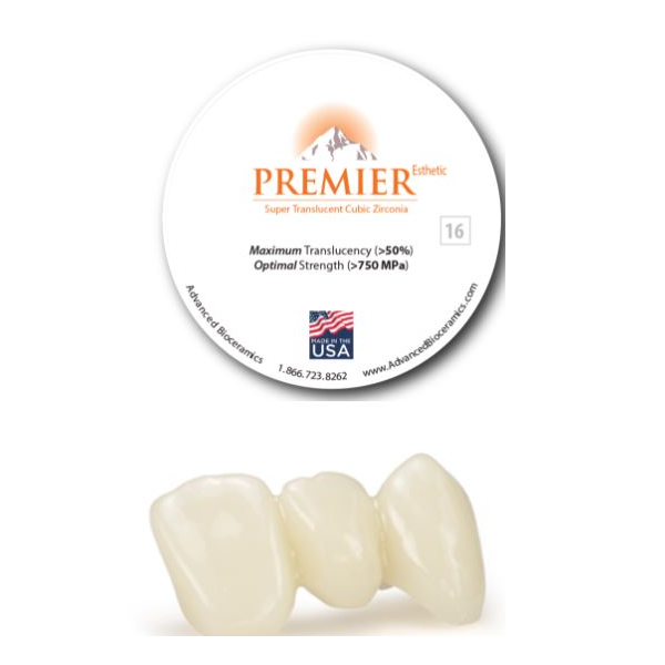 Premier Esthetic Zirconia Disc 98mm (Advanced Bioceramics) 